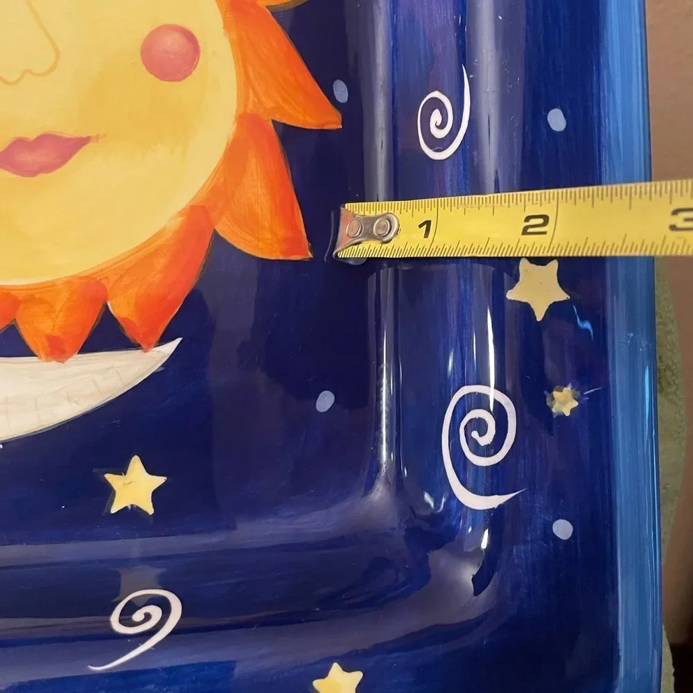 Hausenware Inc Celestial Moon and Sun 2002 Dish Plate